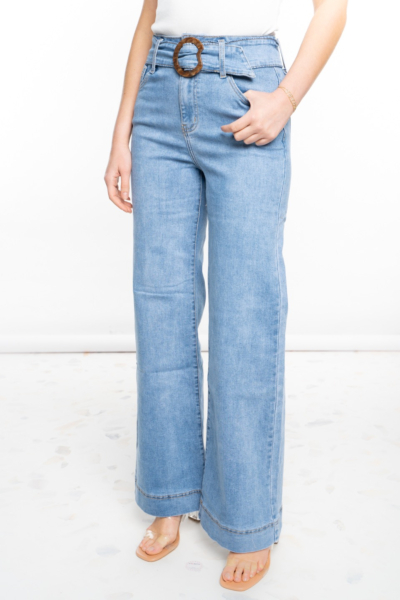 Jeans high waist gespdetail